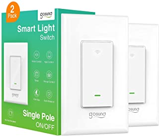 Photo 1 of Smart Light Switch, in-Wall WiFi Smart Switch That Work with Alexa and Google Home, No Hub Required, Neutral Wire Needed, 2 Pack,Single-Pole 15A, Etl and Fcc Listed, White