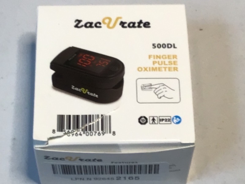 Photo 2 of Zacurate Pro Series 500DL Fingertip Pulse Oximeter Blood Oxygen Saturation Monitor with Silicon Cover, Batteries and Lanyard (Royal Black)