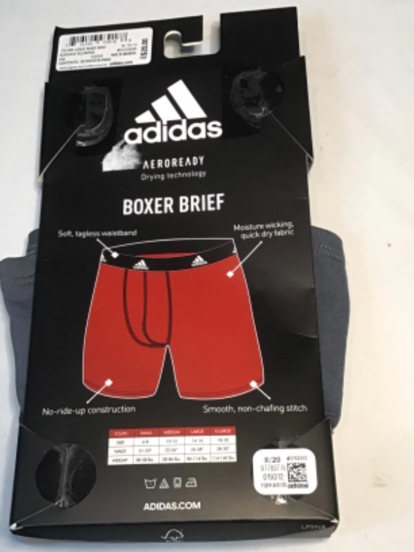 Photo 2 of Adidas Youth Performance Boxer Briefs- 3 Pack- Black, Yellow, Gray- Size Boys Medium 10-12