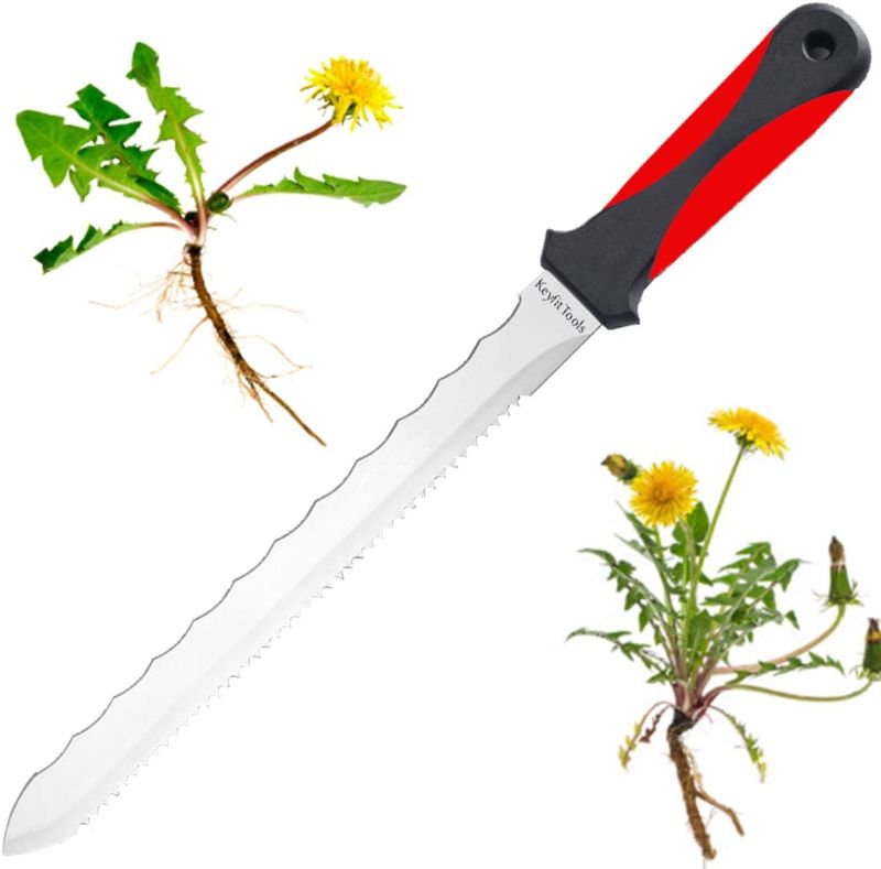 Photo 1 of Keyfit Tools Weed Puller Weeding Knife for Deep Tap Root Weeds Like Dandelions, Crabgrass & Other Clump Grassy Weeds Stainless Steel Manual Weeder Get The Entire Root Great for Driveway & Sidewalks