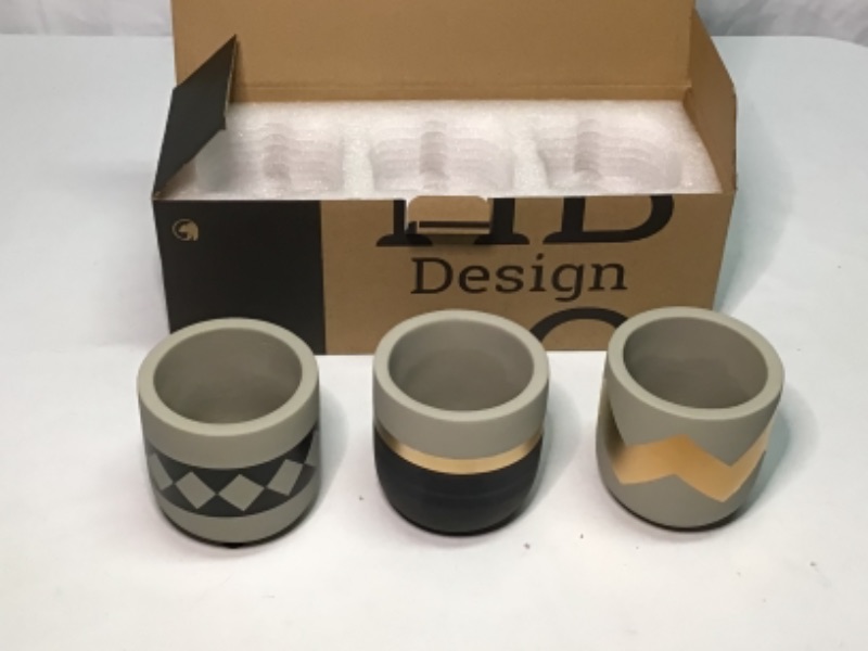 Photo 1 of 3 inch Small Succulent Pots with Drainage - Set of 3 Concrete Planter Pots for Succulent Plants - Cement Planter Cactus Pots - Use as Succulent Planter, Cactus Pot, Mini Succulent Pots, Cactus Planter