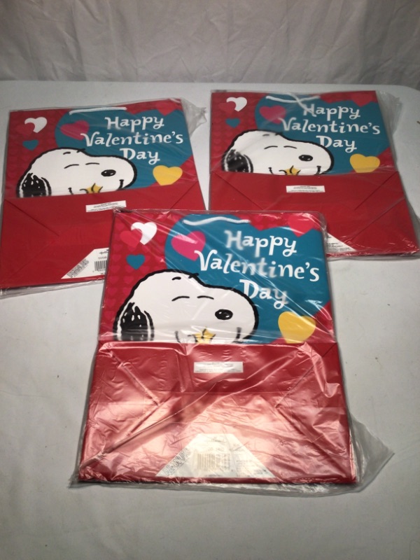 Photo 2 of 3 Pack-Hallmark 13" Large Peanuts Valentine’s Day Gift Bag with Tissue Paper (Snoopy) 