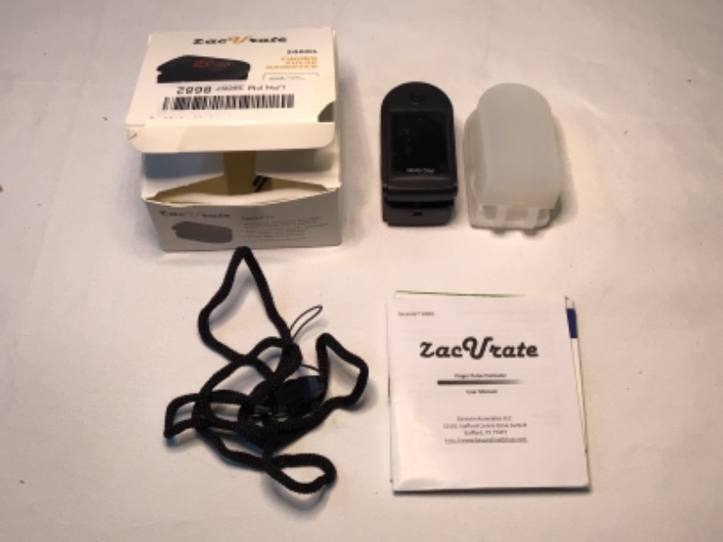 Photo 3 of Zacurate Pro Series 500DL Fingertip Pulse Oximeter Blood Oxygen Saturation Monitor with Silicon Cover, Batteries and Lanyard (Royal Black)