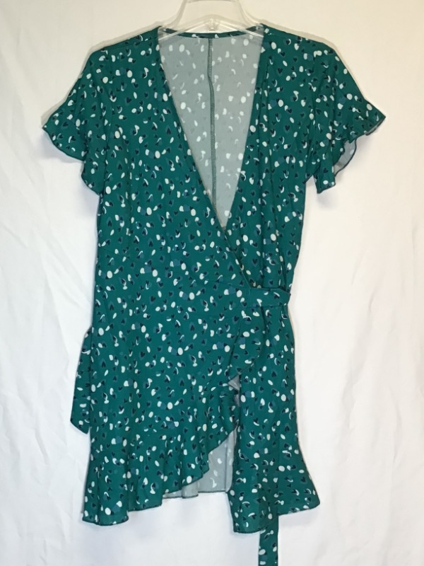Photo 1 of Women's Wrap/Dress- Green-Short Sleeve-Size Small