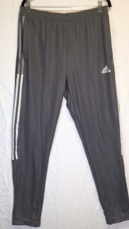Photo 1 of Adidas Tapered Leg Regular Fit Standard Length Soccer Sweatpants-Color Gray- Size Men's Large