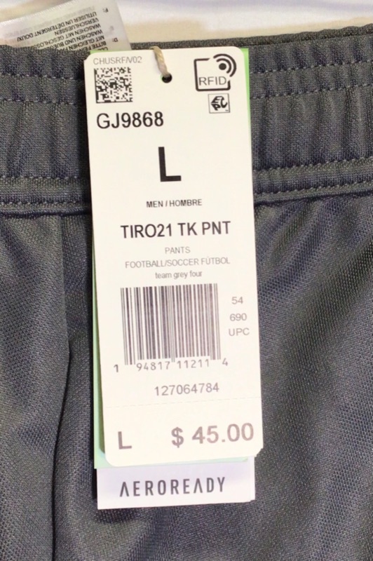 Photo 3 of Adidas Tapered Leg Regular Fit Standard Length Soccer Sweatpants-Color Gray- Size Men's Large