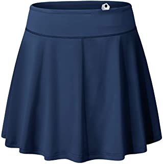 Photo 1 of Blevonh Women's Tennis Skort Active Pleated Skirts with Pocket for Running Golf-Color Navy Blue-Size Medium