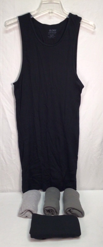 Photo 1 of 5 Pack- Undershirts by Gildan- 2 Black, 2 Gray, 1 Light Gray- Size Men's 2XL