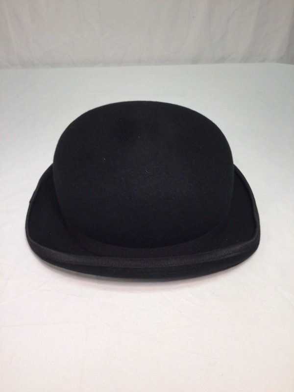 Photo 2 of GEMVIE Black Derby Hat 100% Wool Theater Quality Hat Bowler Hat for Men Women Vintage Costumes-Size 61 cm- 7 1/2- 7 5/8"