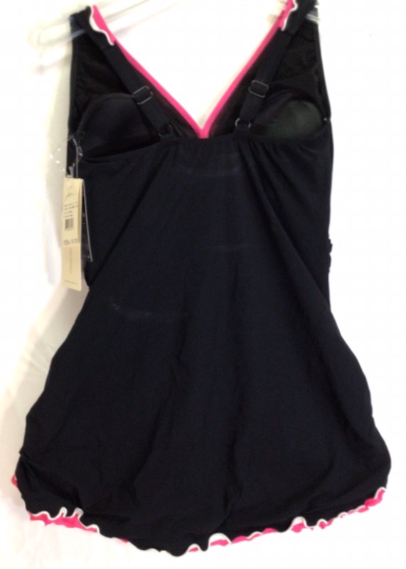 Photo 1 of Women's One Piece Swimsuit by Gottex- Black with Pink Trim- Size 18W