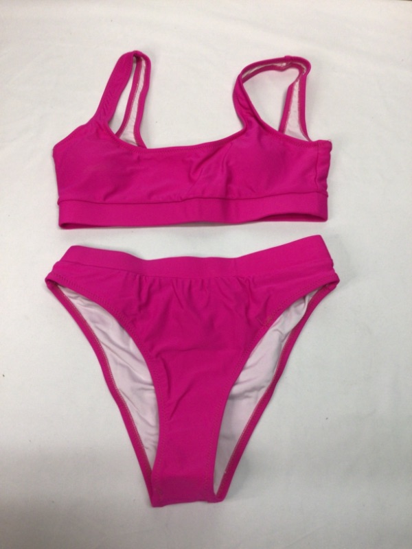 Photo 1 of Women's Two Pieced  Swimsuit-High Cut- Pink- Size Medium