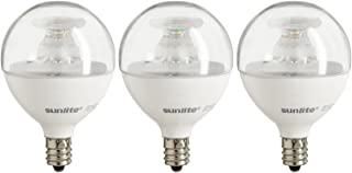 Photo 1 of Sunlite G16.5/LED/5W/D/E12/FR/ES/27K/3PK Dimmable Energy Star 2700K Candelabra Base Warm White LED Globe G16.5 5W Light Bulb (3 Pack), Clear