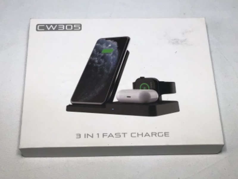 Photo 1 of 3 in 1 Charging Station for Apple Phone, Ear Pods, Watches-Color White