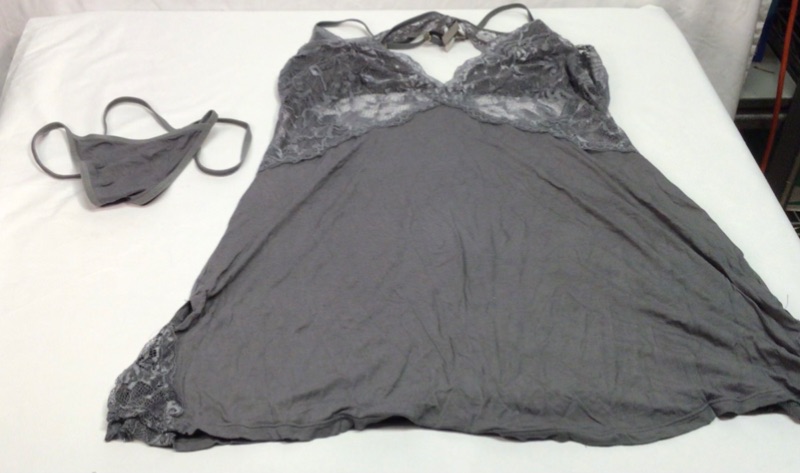 Photo 1 of Women's Two Piece Lingerie by Avid Love- Gray-Size XL
