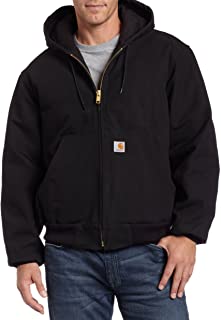 Photo 1 of Carhartt Men's Quilted Flannel Lined Duck Active Jacket with Hood-Black- Size 3XL