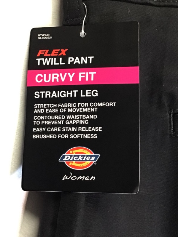 Photo 4 of Dickies Women's Work Pants Flex Twill Pants Curvy Fit Straight Leg- Black- Size 14 Regular