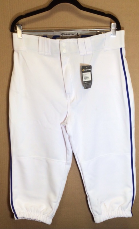 Photo 7 of Men's Baseball Pants by Easton-White with Blue Piping- Size Large  Length 33-34".