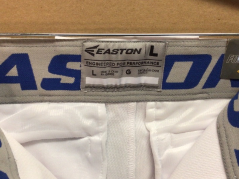 Photo 4 of Men's Baseball Pants by Easton-White with Blue Piping- Size Large  Length 33-34".