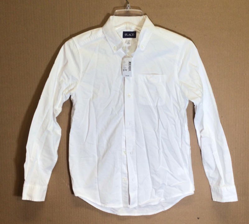 Photo 1 of Women's Twill Long Sleeve Button Down Shirt by Place- White- Size 14