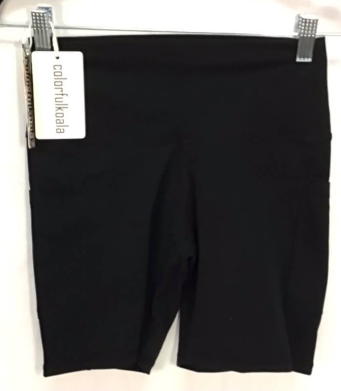 Photo 2 of Women's Yoga Shorts by colorfulkoala- High Waisted-Two phone pockets- 5 Inch inseam-Black-Size Medium