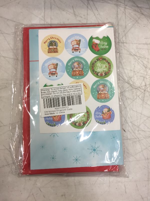 Photo 2 of 36Pcs Christmas Ornaments Cards Mini Christmas Greeting Cards Festive Holiday Cards with Merry Christmas Stickers and Red Envelopes Winter Present Cards for Kids
