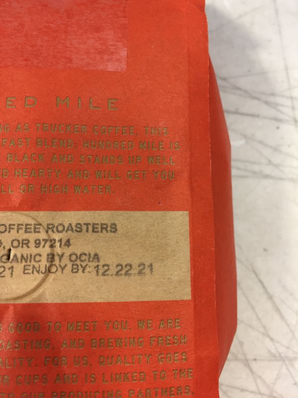 Photo 2 of (PACK OF 2) Stumptown Hundred Mile Espresso Roast Whole Bean Light Roast Coffee - 12oz (EXP 12/22/2021)