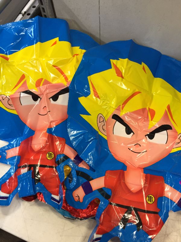 Photo 2 of 10 PC Pantide Dragon Ball Z Balloons, Birthday Celebration Foil Balloon Set, DBZ Super Saiyan Goku Gohan Character Party Decorations