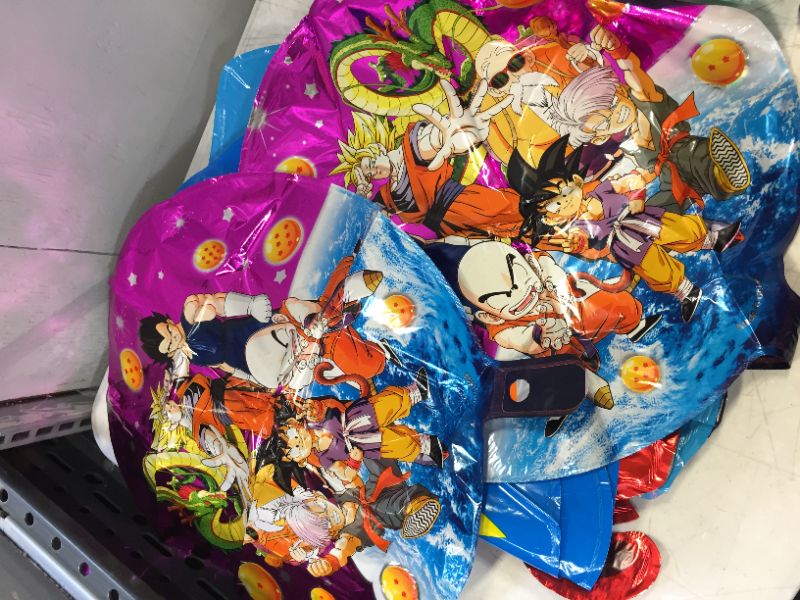 Photo 4 of 10 PC Dragon Ball Z Balloons, Birthday Celebration Foil Balloon Set, DBZ Super Saiyan Goku Gohan Character Party Decorations
