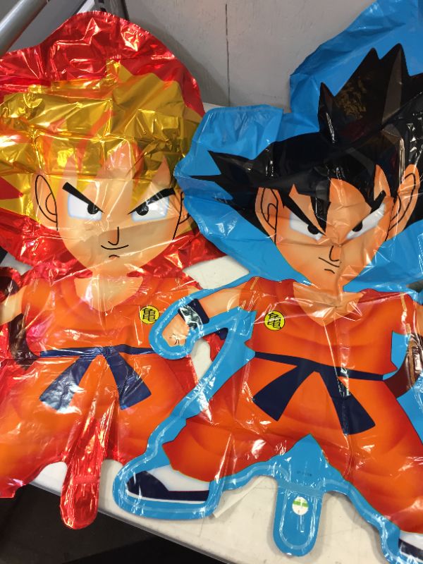 Photo 1 of 10 PC Dragon Ball Z Balloons, Birthday Celebration Foil Balloon Set, DBZ Super Saiyan Goku Gohan Character Party Decorations
