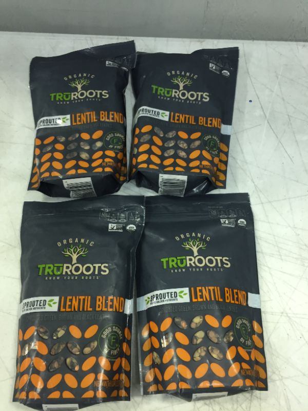 Photo 2 of ( PACK OF 4) TruRoots Organic Sprouted Lentil Blend, 8 Ounces, Certified USDA Organic, Non-GMO Project Verified ( EXP 06/07/2022 )