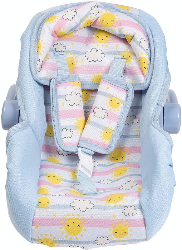 Photo 1 of ADORA Baby Doll Car Seat Carrier with Color Changing Sunny Days Print, Fits Dolls Up to 20 Inches
