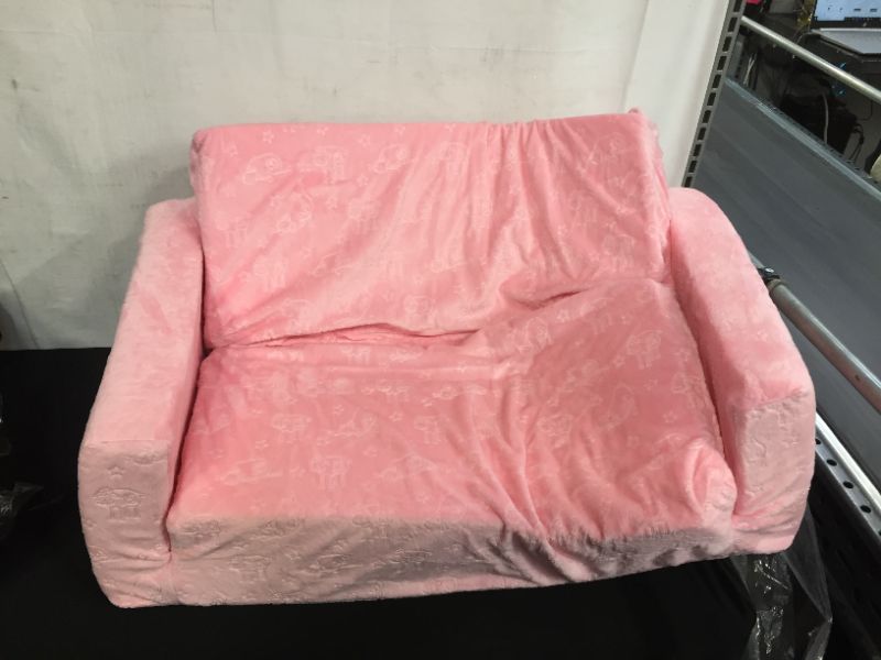 Photo 1 of  Children Cozee 2-in-1 Convertible Sofa to Lounger - Comfy Flip Open Couch/Sleeper for Kids Pink 