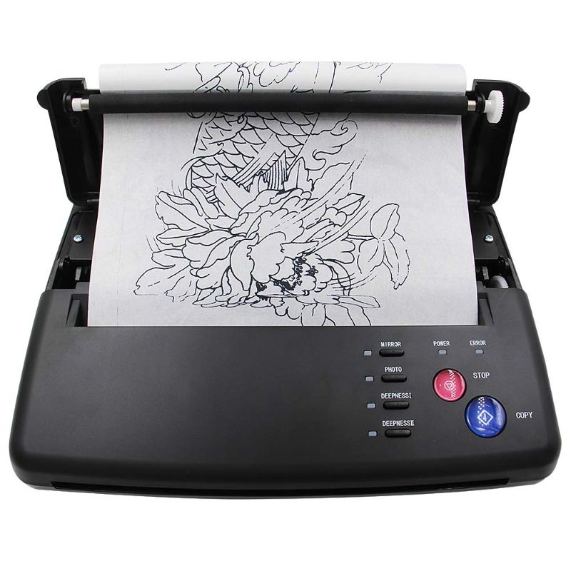 Photo 1 of Tattoo Stencil Printer Tattoer Tattoo Thermal Copier with 10 Free Transfer Paper Tattoo Stencil Printer for Tattooing Tattoo Transfer Printer Tattoo Stencil Machine(2021 Upgrated) (Black)
