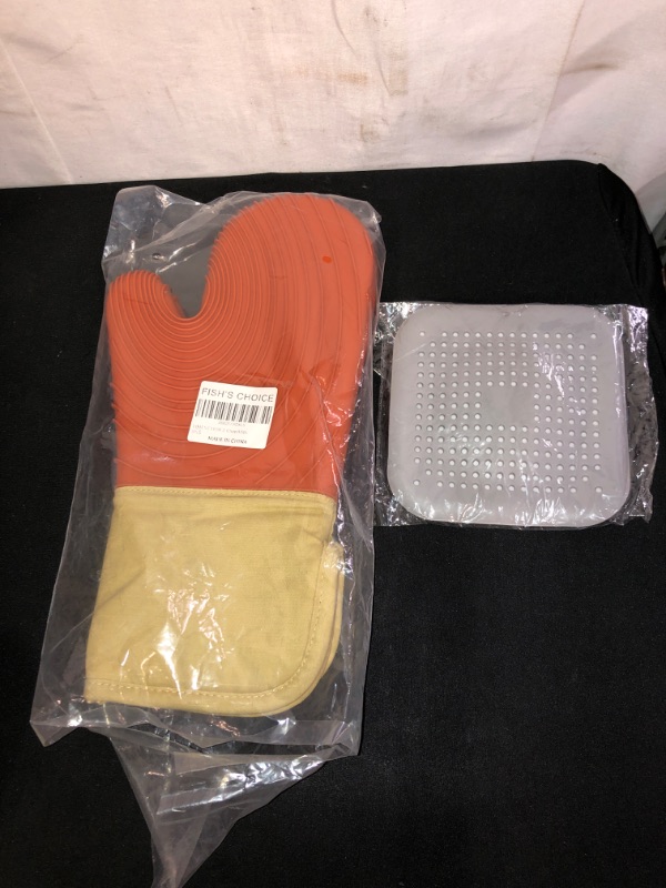 Photo 3 of 2PC LOT
 Silicone Oven Mitts Orange Set of 2 Piece Oven Gloves for Kitchen Use, with Quilted Liner, Flexible Oven Mits, Soft Heat Steam and Water Resistant Mittens, Protect from Hot Surfaces Pot Holders

2 Pack Hair Catcher, Upgrade Hair Drain Cover for S