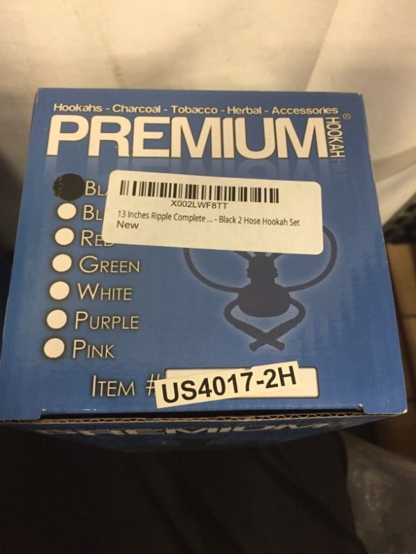 Photo 1 of 13 Inches Ripple Complete Hookah Set, Modern 2 Hose Hookah Kit with Hookah Accessories - Black 2 Hose Hookah Set
FACTORY PACKAGED 