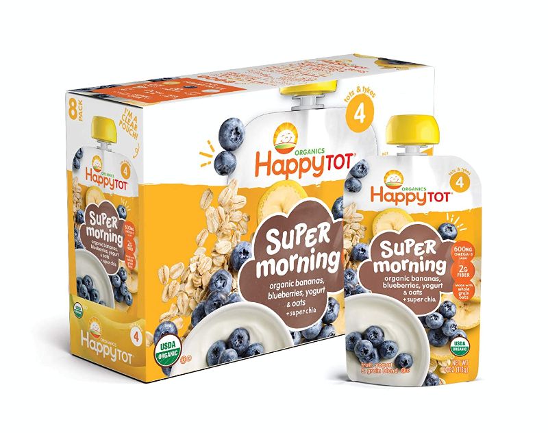 Photo 1 of Happy Tot Organics Stage 4 Super Morning Organics Bananas Blueberries Yogurt & Oats + Super Chia, 4 Ounce Pouch (Pack of 8) packaging may vary
EXP 02/03/823