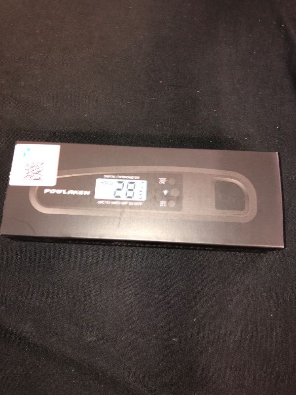 Photo 2 of Powlaken Instant Read Meat Thermometer for Kitchen Cooking, Ultra Fast Precise Waterproof Digital Food Thermometer with Backlight, Magnet and Foldable Probe for Deep Fry, Outdoor BBQ, Grill (Black)
