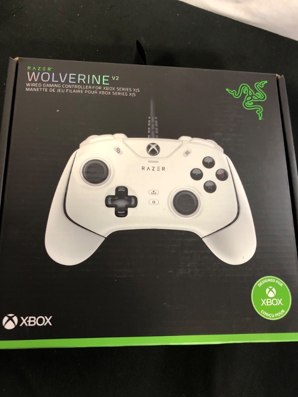 Photo 3 of Razer Wolverine V2 Wired Gaming Controller for Xbox Series X|S, Xbox One, PC: Remappable Front-Facing Buttons - Mecha-Tactile Action Buttons and D-Pad - Trigger Stop-Switches - White
