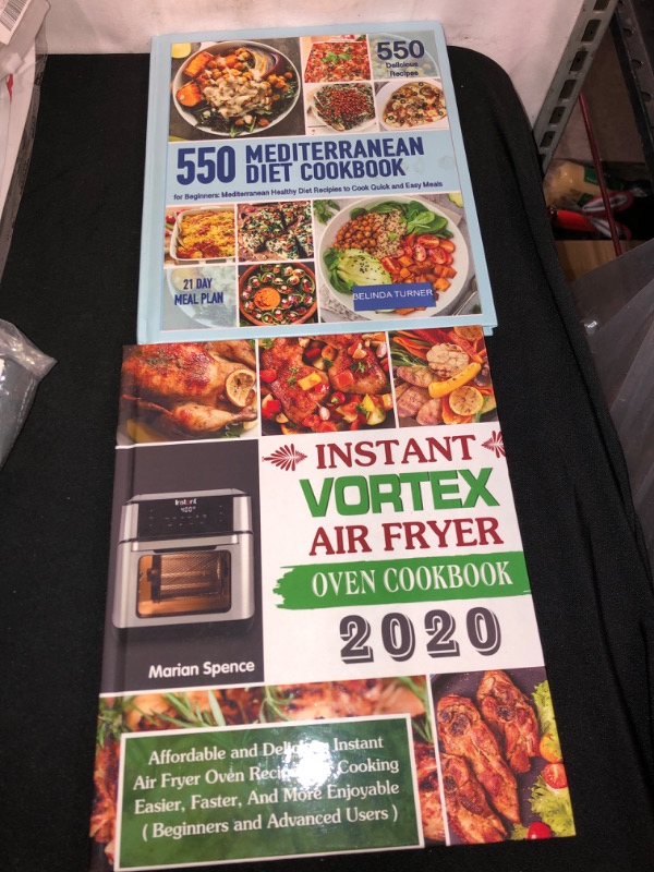 Photo 1 of 2PC LOT
Mediterranenan Diet Cookbook for Beginners: 550 Mediterranean Healthy Diet Recipes to Cook Quick and Easy Meals Hardcover

Instant Vortex Air Fryer Oven Cookbook 2020: Affordable and Delicious Instant Air Fryer Oven Recipes for Cooking Easier, Fas