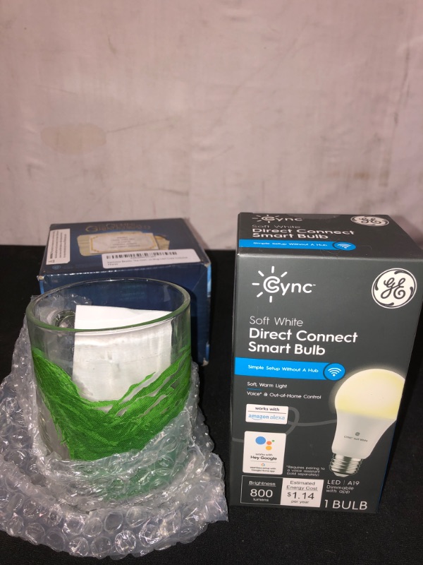 Photo 3 of 2PC LOT
Fantastic Beasts: The Crimes of Grindelwald Kelpie 12 Oz Glass Mug Loot Crate Exclusive

GE CYNC Smart Light Bulb with Bluetooth and Wifi, Alexa and Google Home Compatible, Soft White, Dimmable, A19 Bulb Shape

