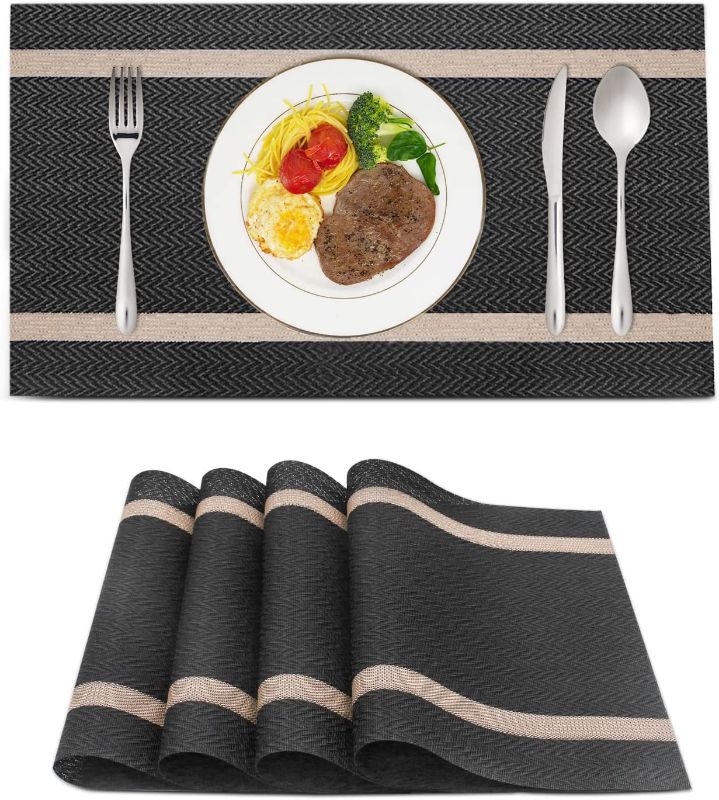 Photo 1 of 2PC LOT
Pahajim Placemat, Heat-Resistant Placemats Stain Resistant Anti-Skid Washable PVC Table Mats Woven Vinyl Placemats (B Black-Gold, 4pcs placemats)

Inspirational Quotes Throw Pillow Cover, Life's Rules Motivational Saying Pillow Cover, Vintage Wood