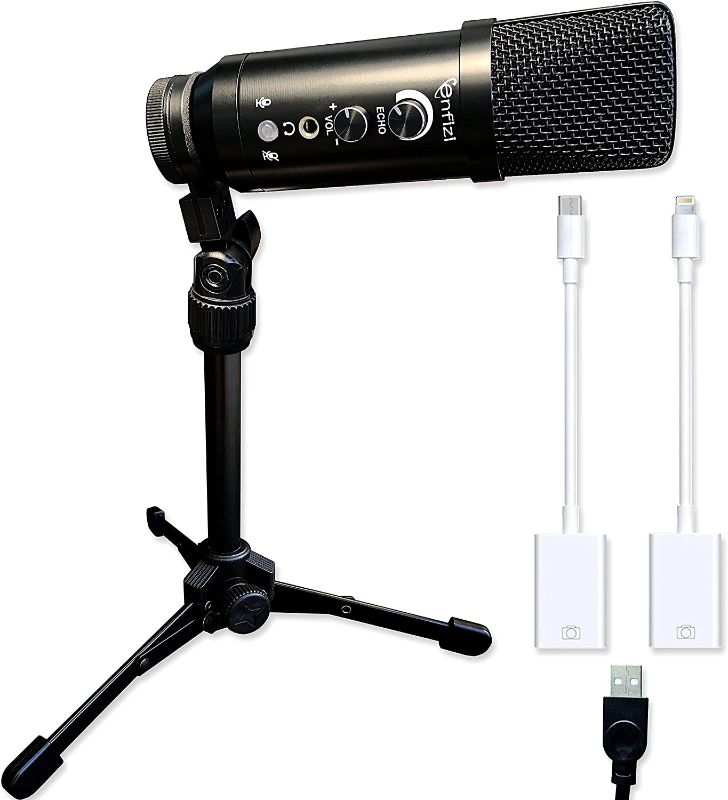 Photo 1 of enfizi Enf_M160 USB Condenser Microphone Multipurpose for iPhone, Ps4, Tablets, PC, Desktop, Laptop; Provide Excellent Recording for Streaming, Podcasting, Vocal Recording, Gaming, Content Creation
