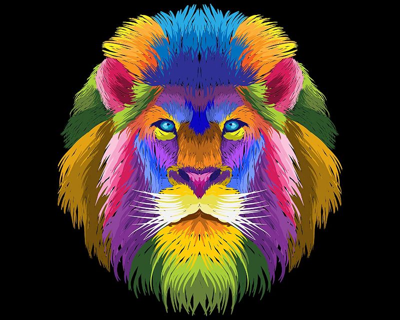 Photo 1 of Paint by Numbers kit for Kids DIY Acrylic Painting Kit for Kids & Adults Beginner – 20” x 16” Colorful Lion [Frameless]
2 COUNT 