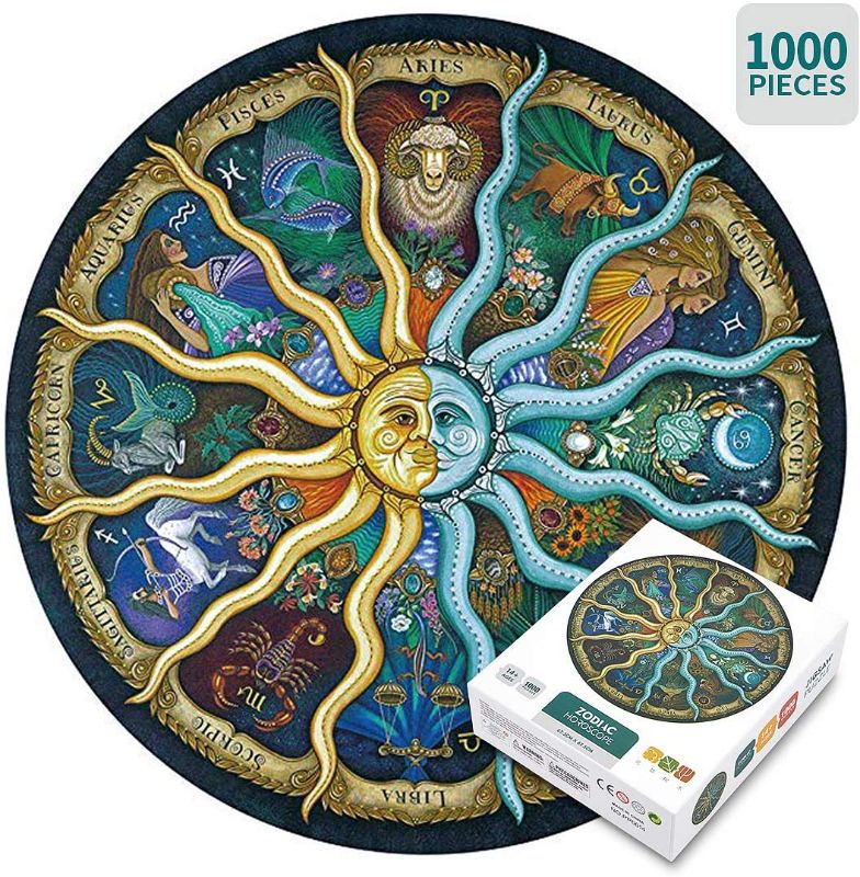 Photo 1 of Round Jigsaw Puzzle 1000 Pieces,Tompig 1000 Pcs 26.5x26.5 Inches Zodiac Puzzles for Adults Teens,DIY Constellation Circular Jigsaw Puzzles Educational Games
2 COUNT 