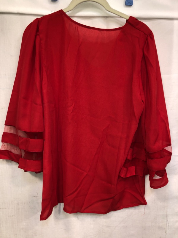 Photo 1 of RED WOMEN'S CHIFON BLOUSE, SIZE S