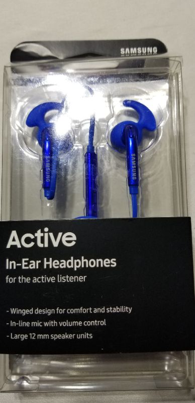 Photo 2 of Samsung Active InEar Headphones for Universal/SmartPhones - Retail Packaging - Blue