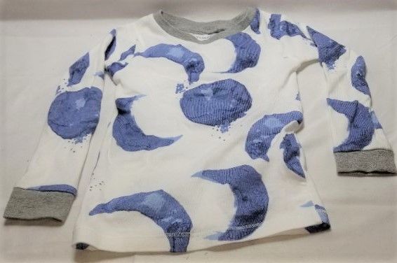 Photo 1 of Burt's Bees Baby Kids Long Sleeve Top, blue and white, 3t