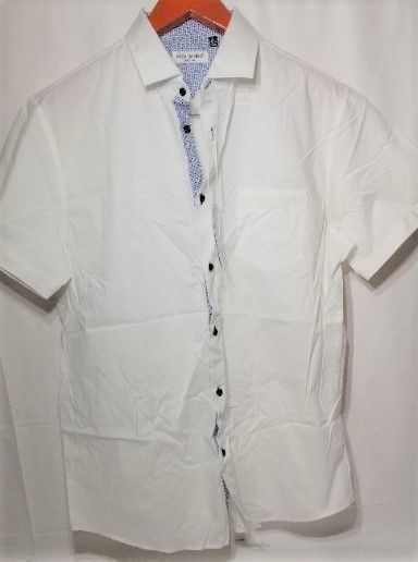 Photo 1 of ALEX VANDO SHORT SLEEVE COLLARED SHIRT WITH BREAST POCKET, WHITE, LG