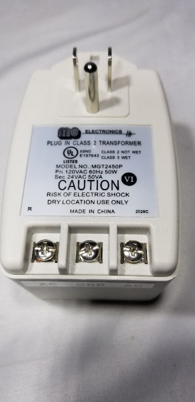 Photo 2 of MG Electronics Class II AC Power Supply with PTC Auto Resettable Fuse (24 VAC, 40VA)