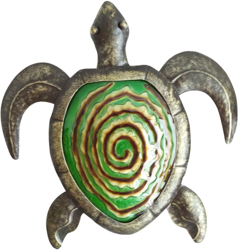 Photo 1 of Comfy Hour Ocean Voyage with Sea Turtles Collection 12" Green Bronze Metal Art Turtle Wall Decoration